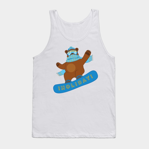 Snowboarding funny Bear Tank Top by lents